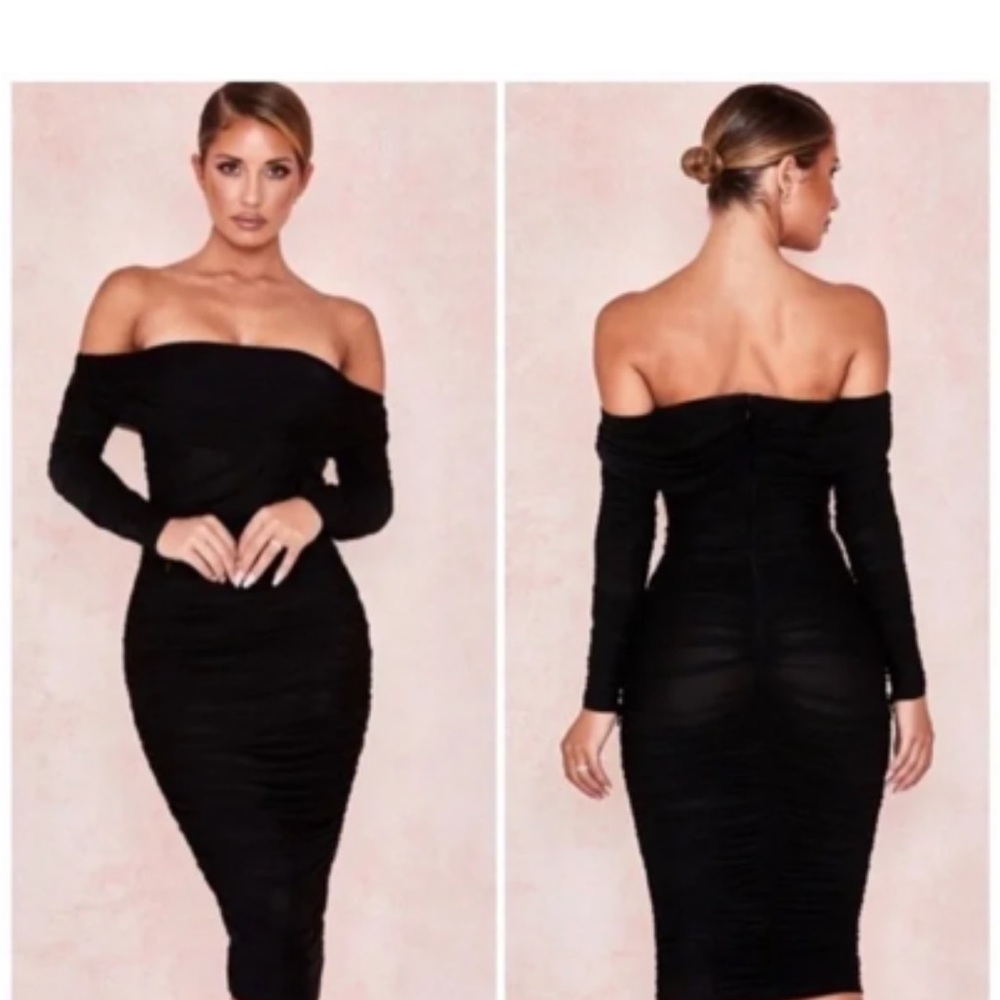 HOUSE OF CB MIDI RUCHED DRESS